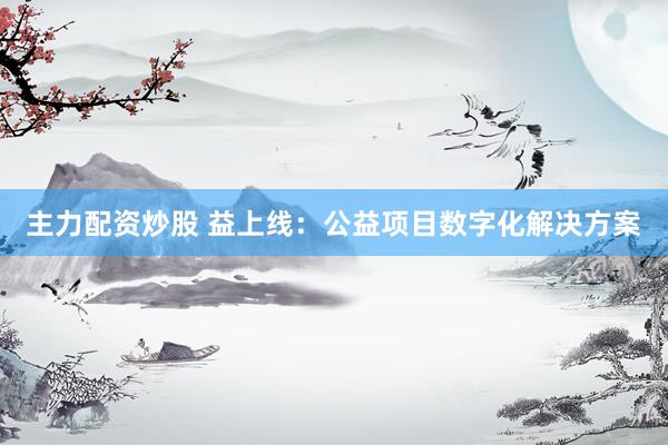 主力配资炒股 益上线：公益项目数字化解决方案