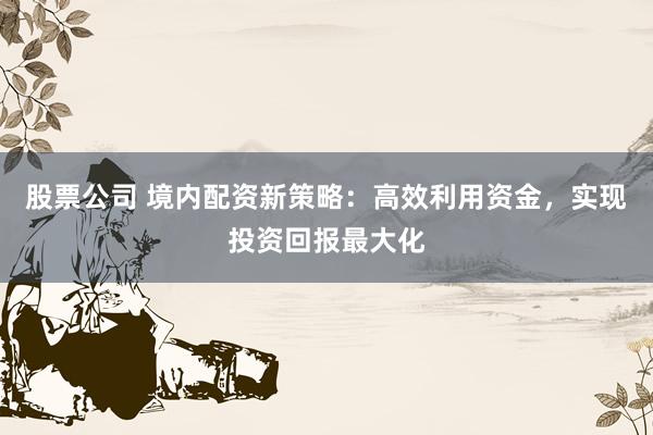 股票公司 境内配资新策略：高效利用资金，实现投资回报最大化