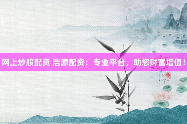 网上炒股配资 浩源配资：专业平台，助您财富增值！