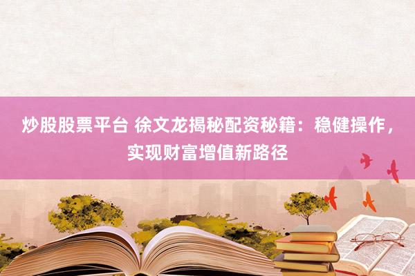 炒股股票平台 徐文龙揭秘配资秘籍：稳健操作，实现财富增值新路径