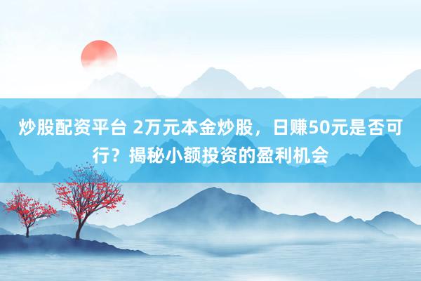 炒股配资平台 2万元本金炒股，日赚50元是否可行？揭秘小额投资的盈利机会
