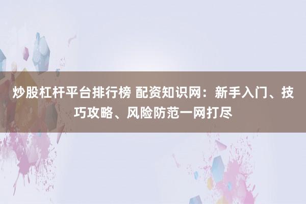 炒股杠杆平台排行榜 配资知识网：新手入门、技巧攻略、风险防范一网打尽