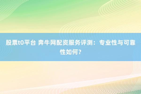 股票t0平台 奔牛网配资服务评测:专业性与可靠性如何?