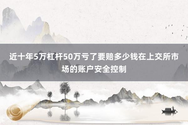 近十年5万杠杆50万亏了要赔多少钱在上交所市场的账户安全控制