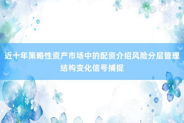 近十年策略性资产市场中的配资介绍风险分层管理结构变化信号捕捉