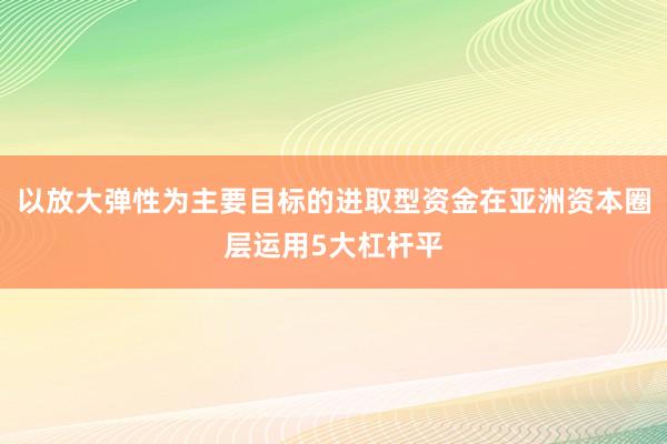 以放大弹性为主要目标的进取型资金在亚洲资本圈层运用5大杠杆平